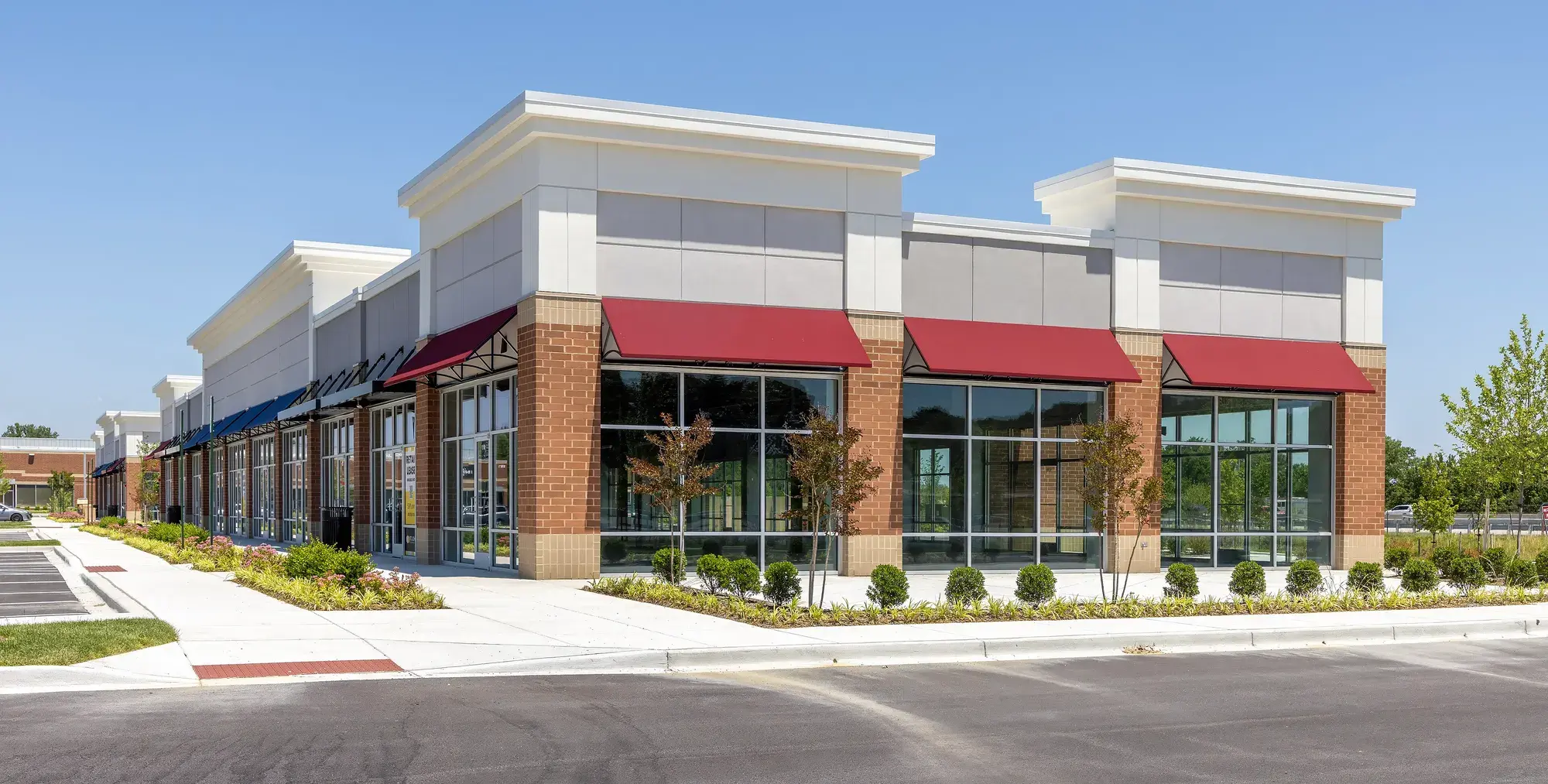 A newly built row of retail units